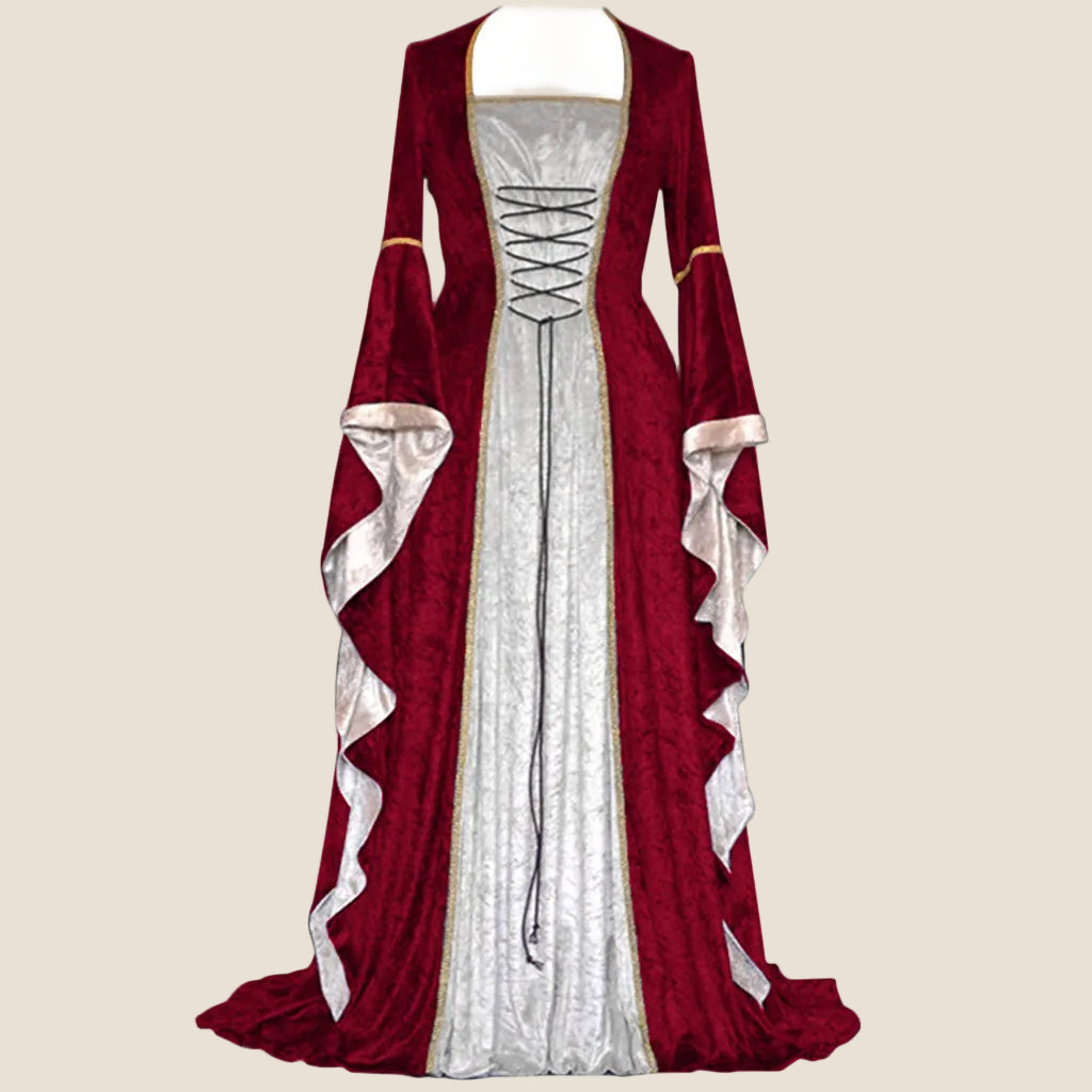 Robe de soirée rétro pour femmes, Costume d'halloween, Robe Noble de cour Cosplay, manches cloche anciennes, Costume de princesse