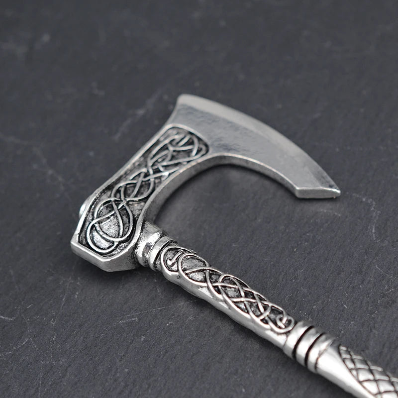 Bâtonnets à cheveux Dragon éthique, hache argentée, épée, accessoires pour cheveux, sorcière, serpent, Triple lune, pentagramme, épingle à cheveux