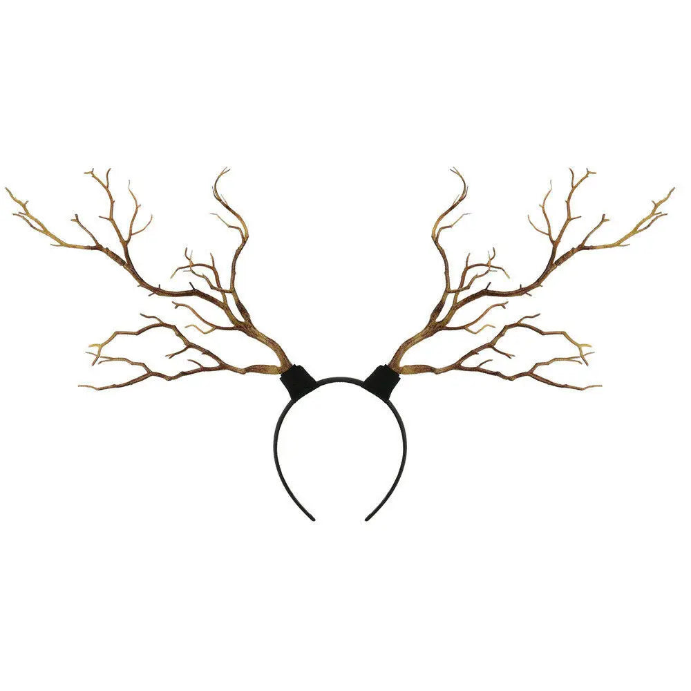 Serre-tête de noël, Long, Branches de bois, cornes, chapeau, bandeau, Cosplay, robe de fête, nouvelle collection, offre spéciale