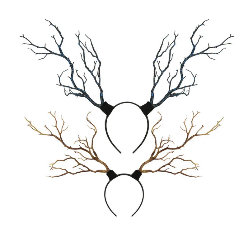 Serre-tête de noël, Long, Branches de bois, cornes, chapeau, bandeau, Cosplay, robe de fête, nouvelle collection, offre spéciale