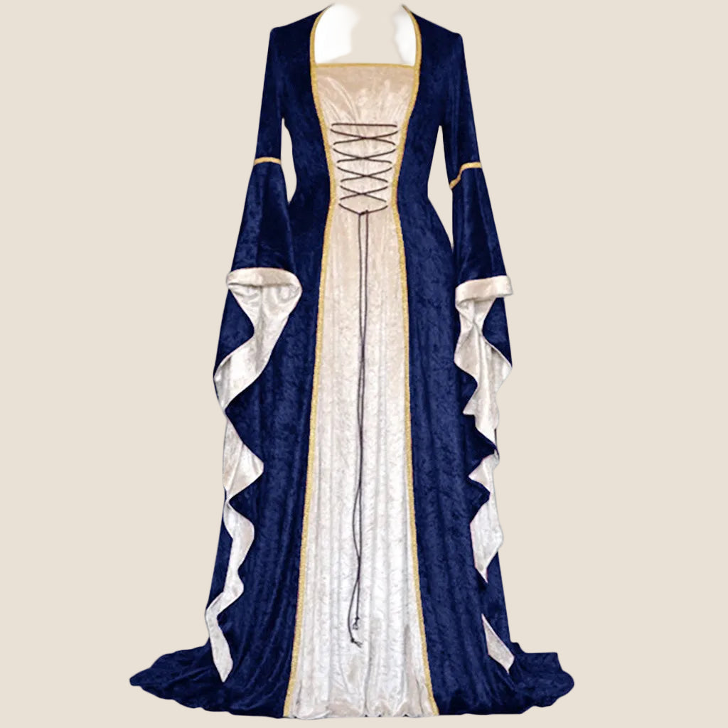 Robe de soirée rétro pour femmes, Costume d'halloween, Robe Noble de cour Cosplay, manches cloche anciennes, Costume de princesse