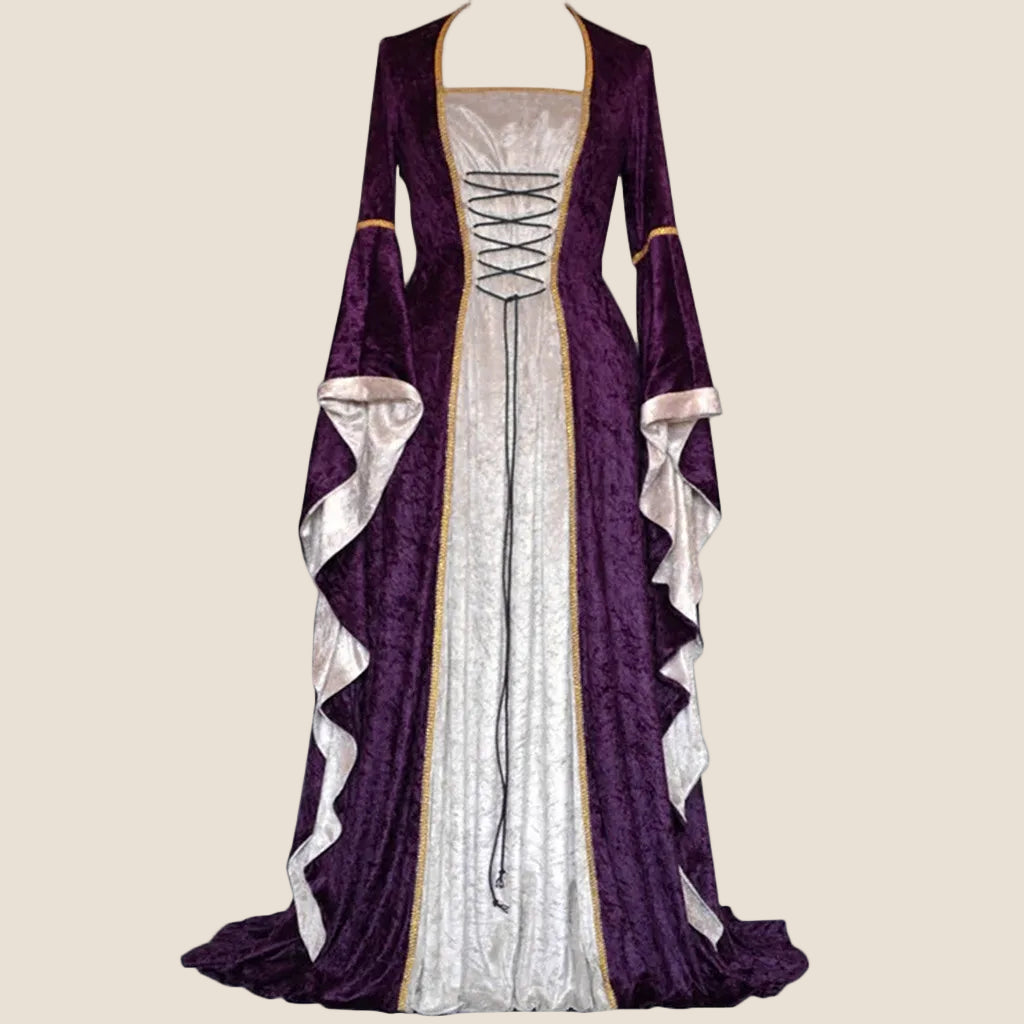 Robe de soirée rétro pour femmes, Costume d'halloween, Robe Noble de cour Cosplay, manches cloche anciennes, Costume de princesse