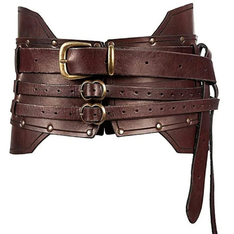 Ceinture d'armure en cuir large médiévale, accessoire de Costume de taille Steampunk pour femmes et hommes, ceinture Antique de chevalier Viking pour Cosplay Larp
