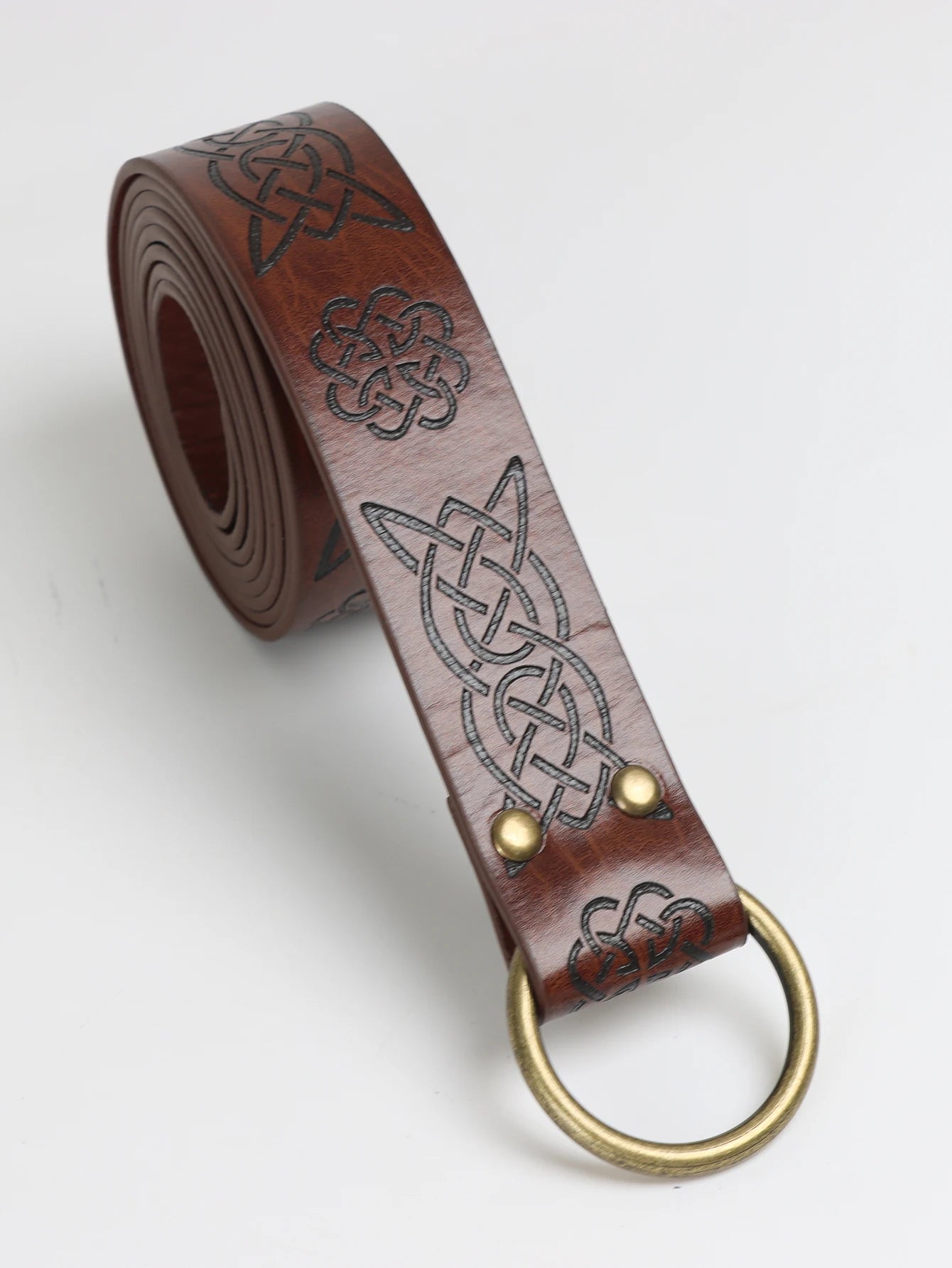 Ceinture celtique Viking Renaissance pour hommes, ceinture médiévale en cuir, guerrier d'aventure, accessoires de Costume de Cosplay en relief