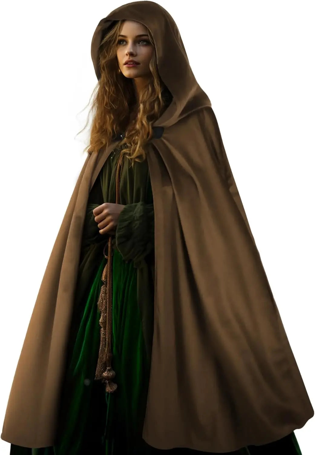 HOMELEX Cape à capuche Halloween Costume médiéval Cosplay Cape courte pour hommes et femmes