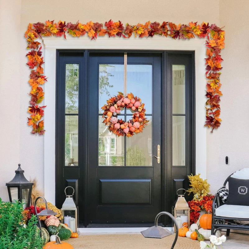 180CM automne feuille d'érable artificielle automne feuille d'érable vigne tenture murale guirlande décoration maison jardin Halloween cadeau de noël