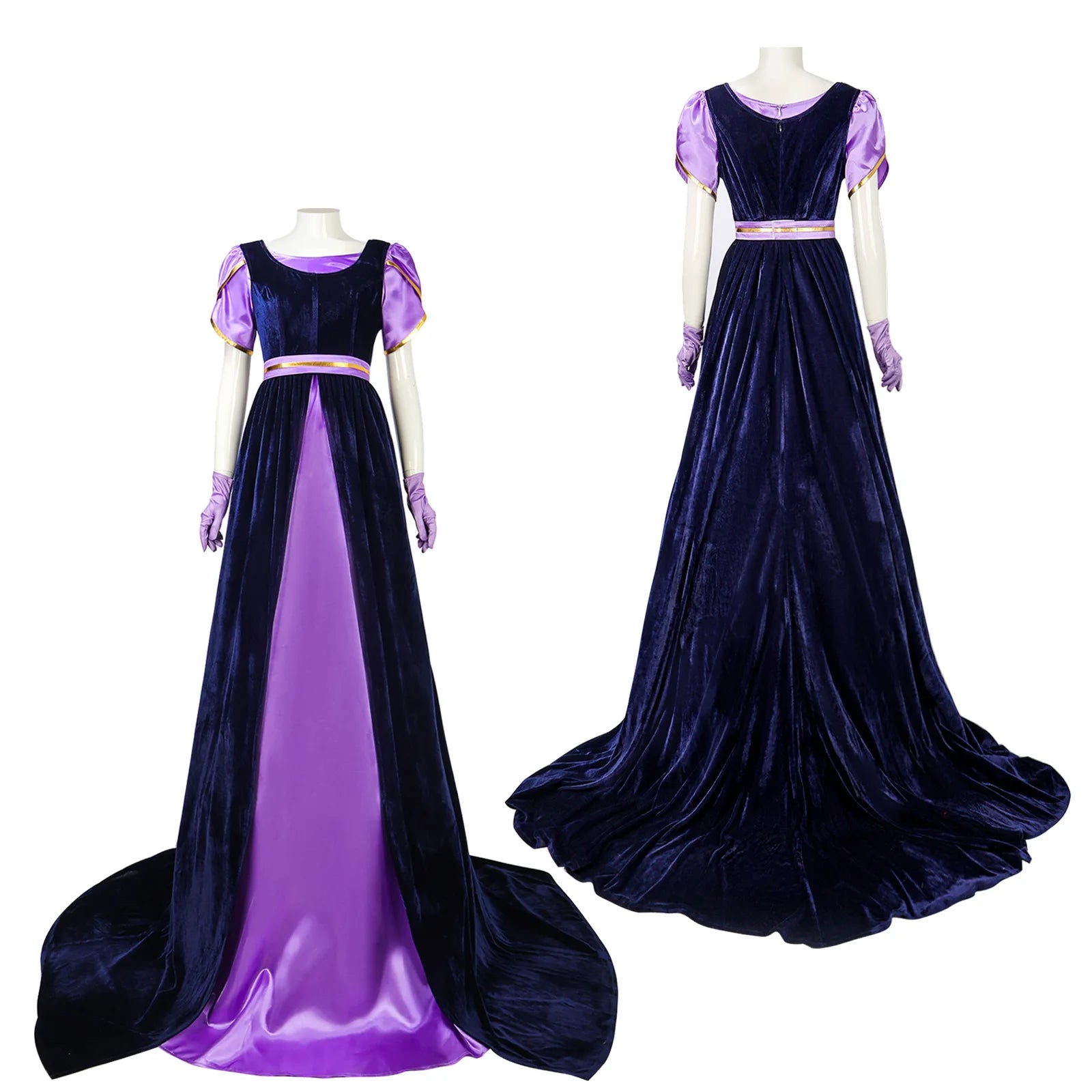 Costumes de cosplay de la Renaissance pour femmes, violet, rouge, bleu, vert, sous-jupe avec surjupe foncée, ensemble complet, robe de soirée médiévale