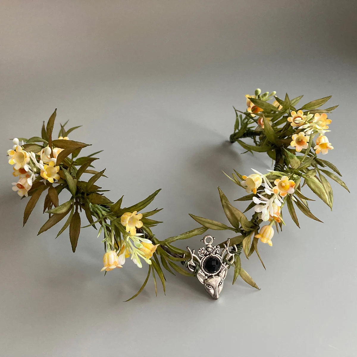 Couronne florale de diadème elfique, couronne de fleurs dégradées, terre de calcul, diadème de mariage, bandeau de demoiselle d'honneur