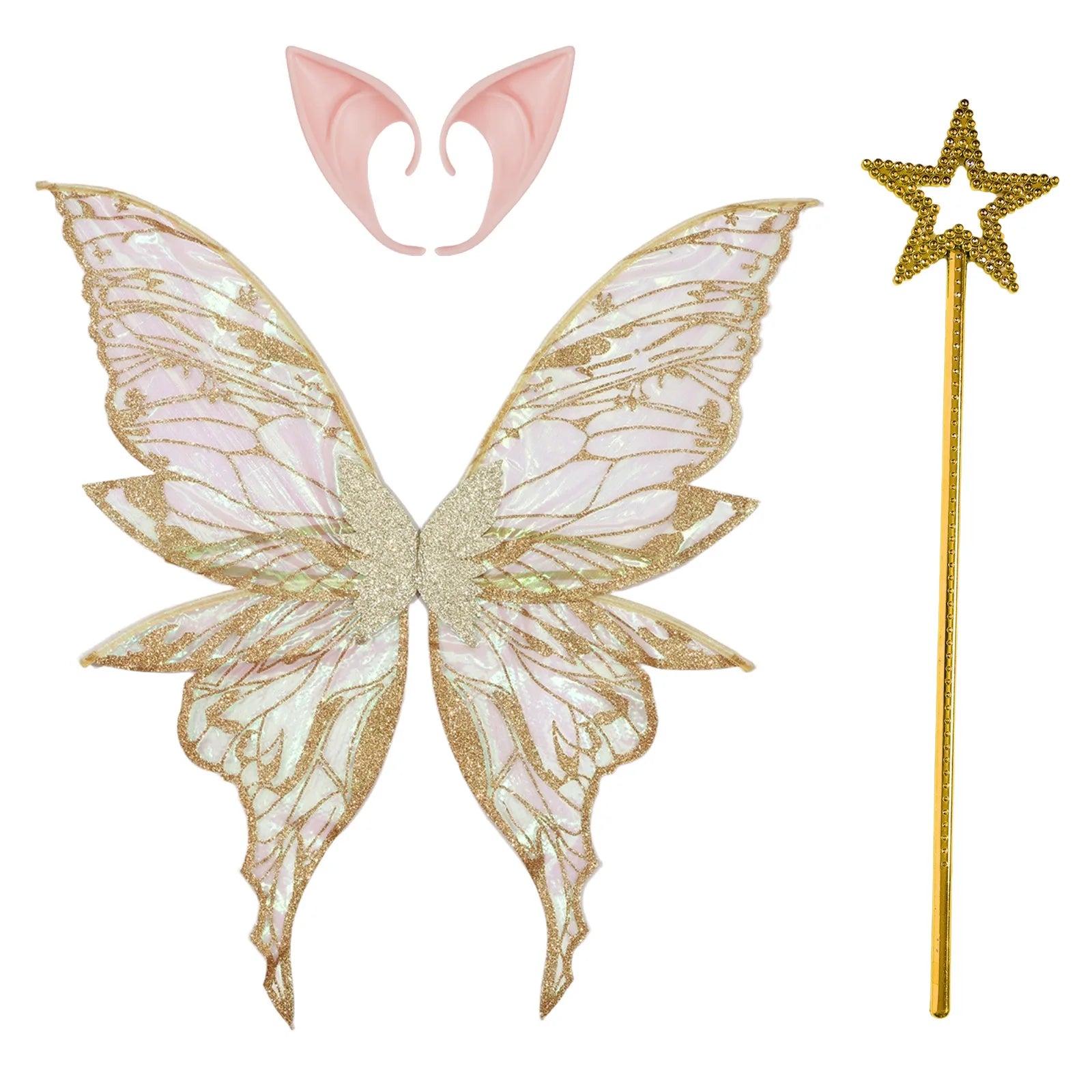 Ailes de papillon fée elfe oreille femme princesse Halloween Cosplay ailes d'elfe fantaisie aile de papillon Cosplay accessoire elfe habiller