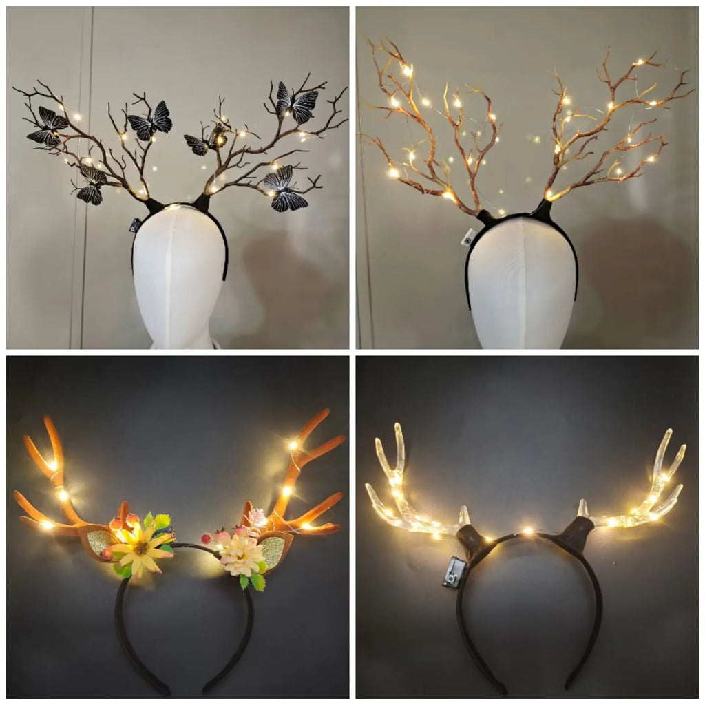Bandeau en bois de cerf pour Halloween, couronne de corne de cerf, branche d'arbre, coiffure de Cosplay pour femmes et filles