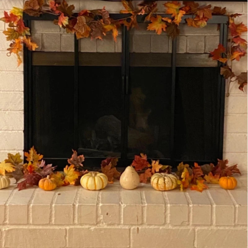 180CM automne feuille d'érable artificielle automne feuille d'érable vigne tenture murale guirlande décoration maison jardin Halloween cadeau de noël