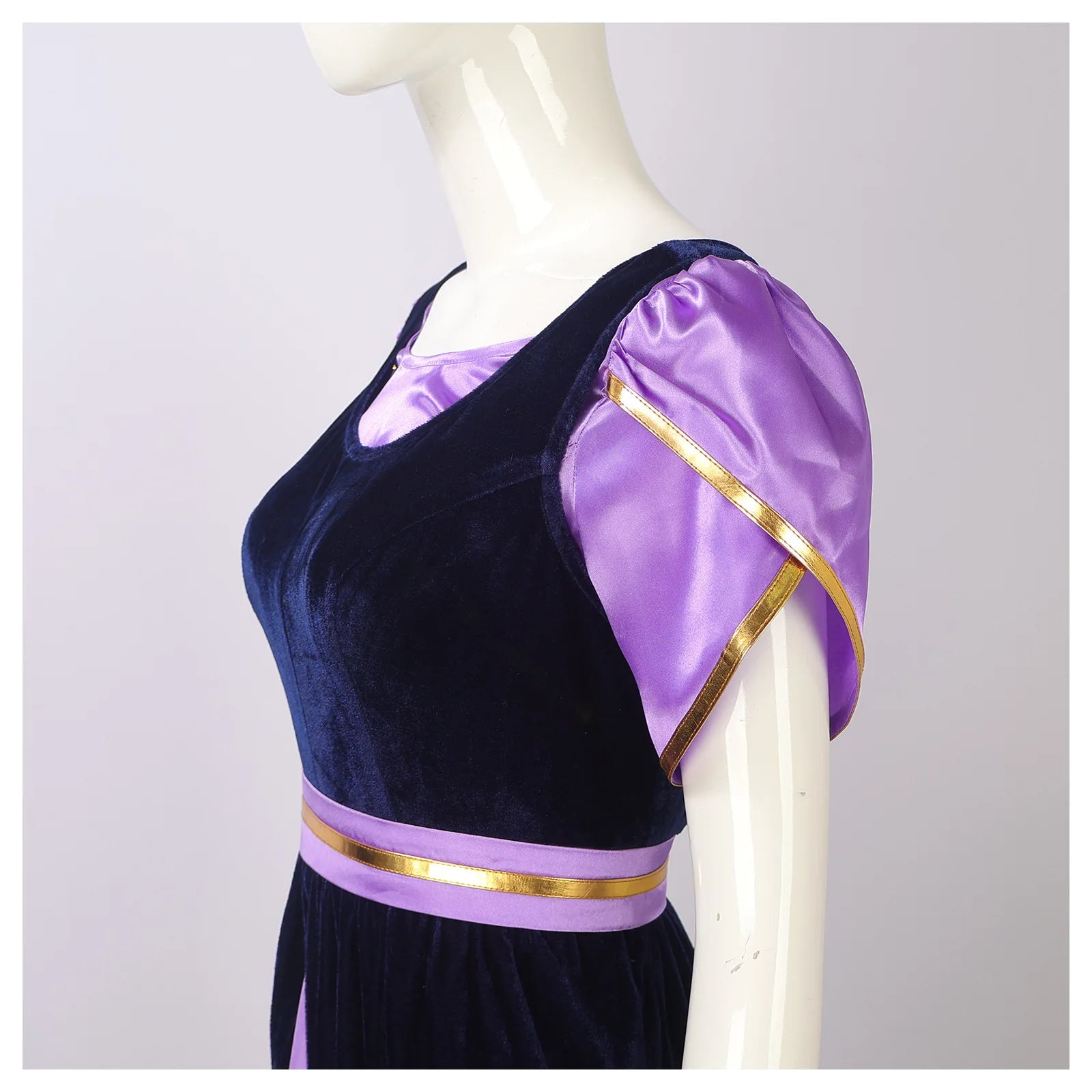 Costumes de cosplay de la Renaissance pour femmes, violet, rouge, bleu, vert, sous-jupe avec surjupe foncée, ensemble complet, robe de soirée médiévale
