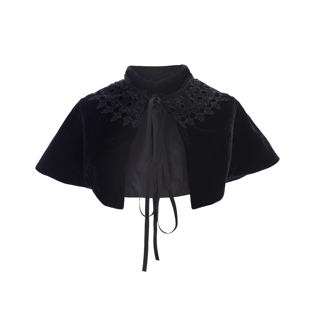 Cape en velours noir pour femme, manteau Everak, robe Wicca, robe médiévale victorienne, châle élégant, costume de fête Cosplay LARP