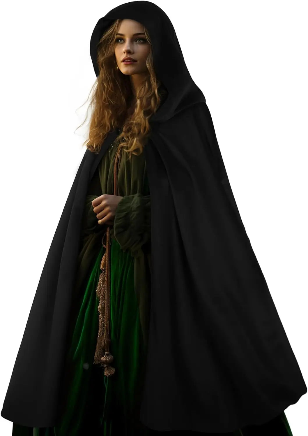 HOMELEX Cape à capuche Halloween Costume médiéval Cosplay Cape courte pour hommes et femmes