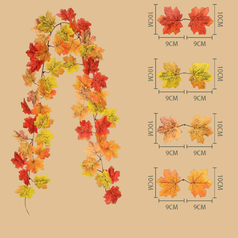180CM automne feuille d'érable artificielle automne feuille d'érable vigne tenture murale guirlande décoration maison jardin Halloween cadeau de noël