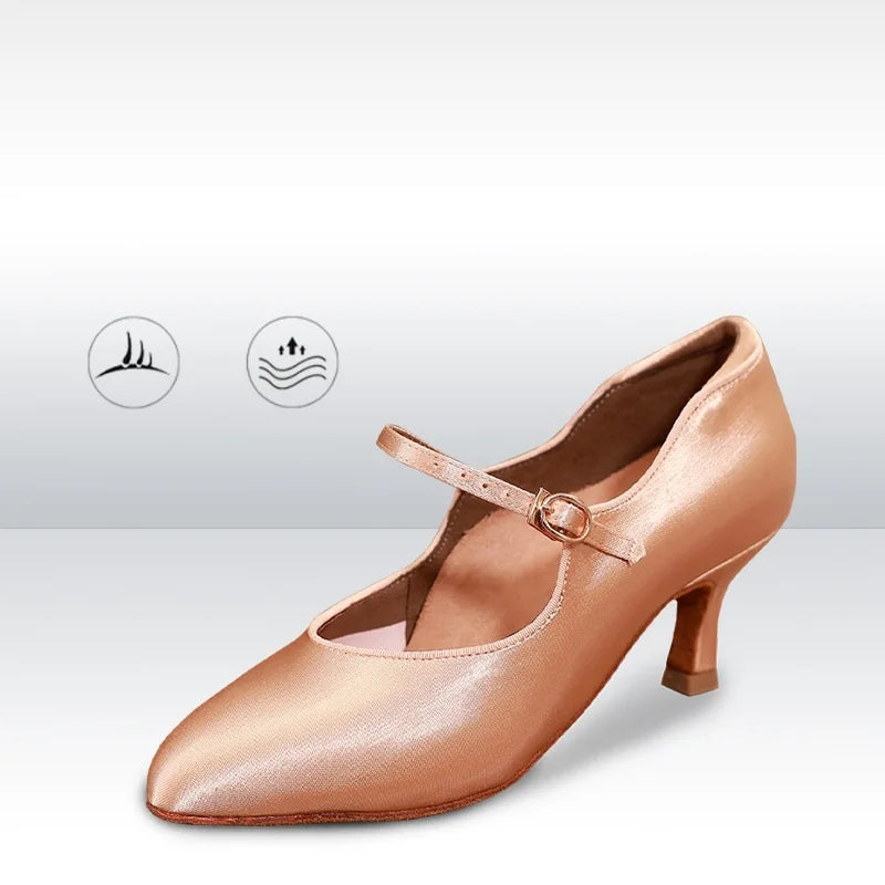 Chaussures de danse modernes pour femmes, baskets Standard en Satin à semelles souples, chaussures d'entraînement pour salle de bal, valse, Tango pour dames