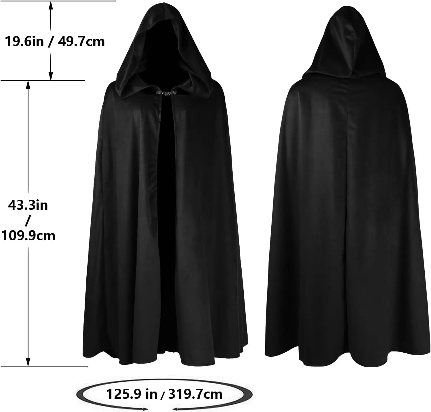 HOMELEX Cape à capuche Halloween Costume médiéval Cosplay Cape courte pour hommes et femmes
