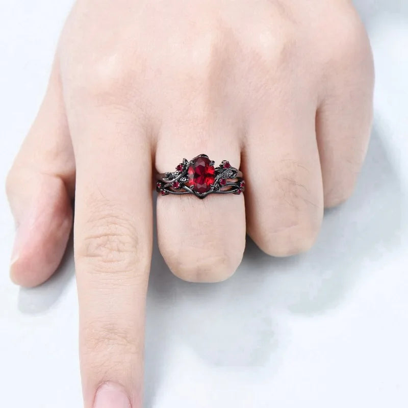 Bague croix incrustée de odorpour femme, style rétro européen et américain, branche de rose noire, nouveau