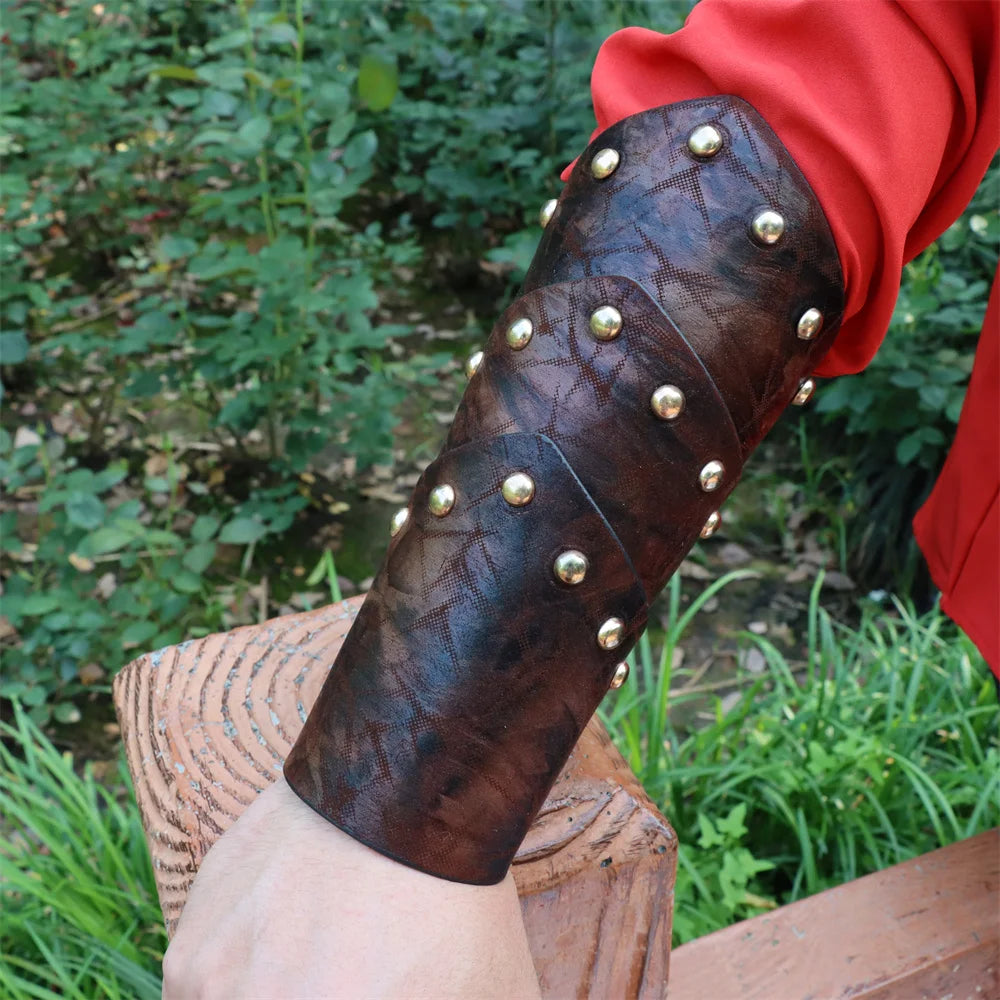 Armure de garde de bras d'elfe médiéval, brassard en cuir à échelle verte, chevalier Viking, accessoires de Costume de Cosplay, manchette de gantelet fantaisie celtique LARP