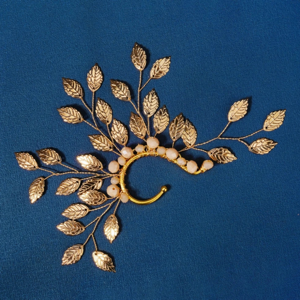 Boucles d'oreilles en alliage de feuilles et de fleurs, Non perforées, douces et brillantes pour femmes, manchette d'oreille exagérée, bijoux cadeau de fête d'anniversaire