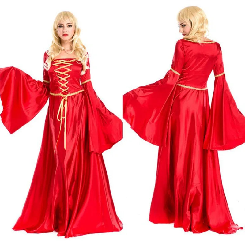 Robe de princesse victorienne pour femme, costume de palais vintage, robe punk médiévale, cosplay d'Halloween, déguisement de fête de carnaval