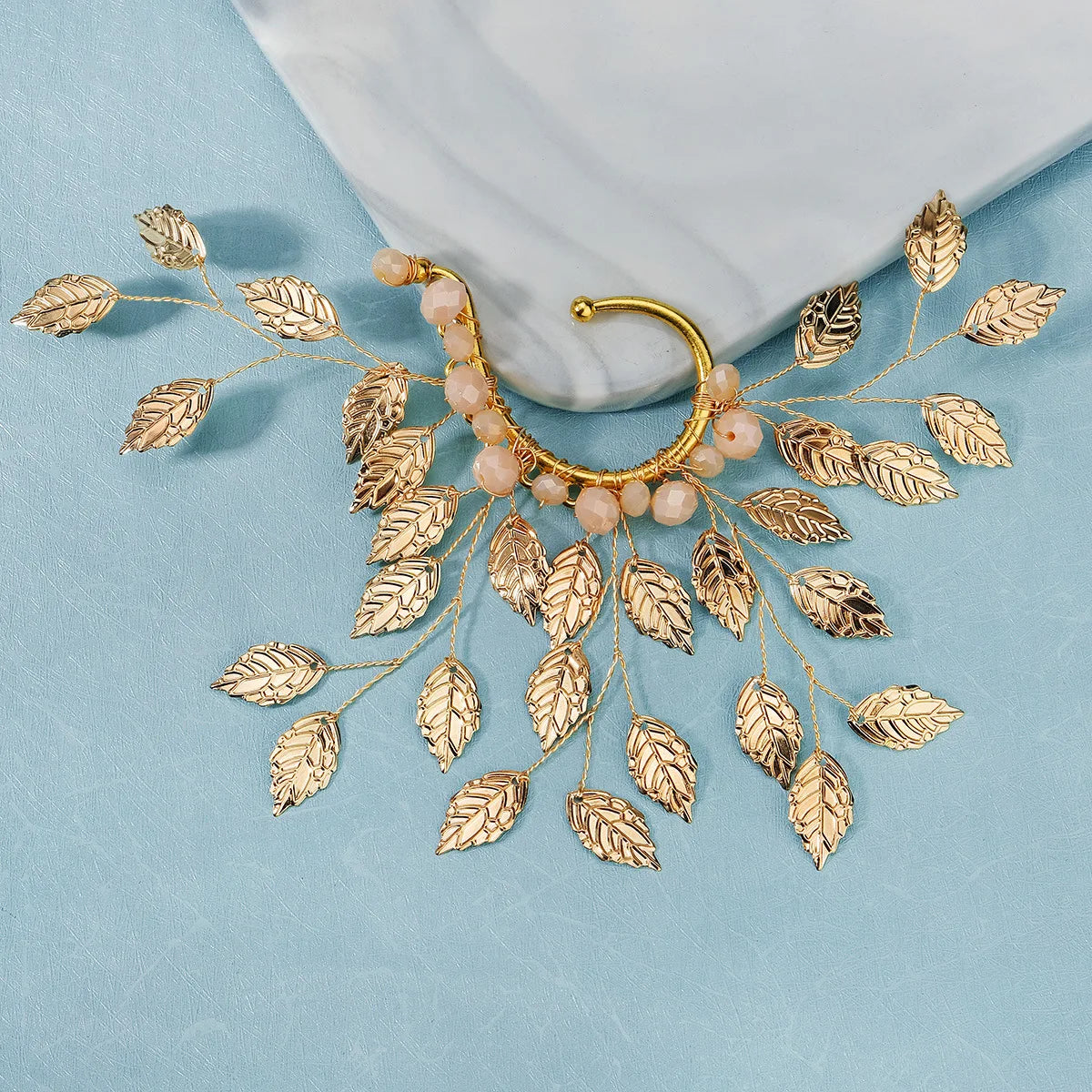 Boucles d'oreilles en alliage de feuilles et de fleurs, Non perforées, douces et brillantes pour femmes, manchette d'oreille exagérée, bijoux cadeau de fête d'anniversaire