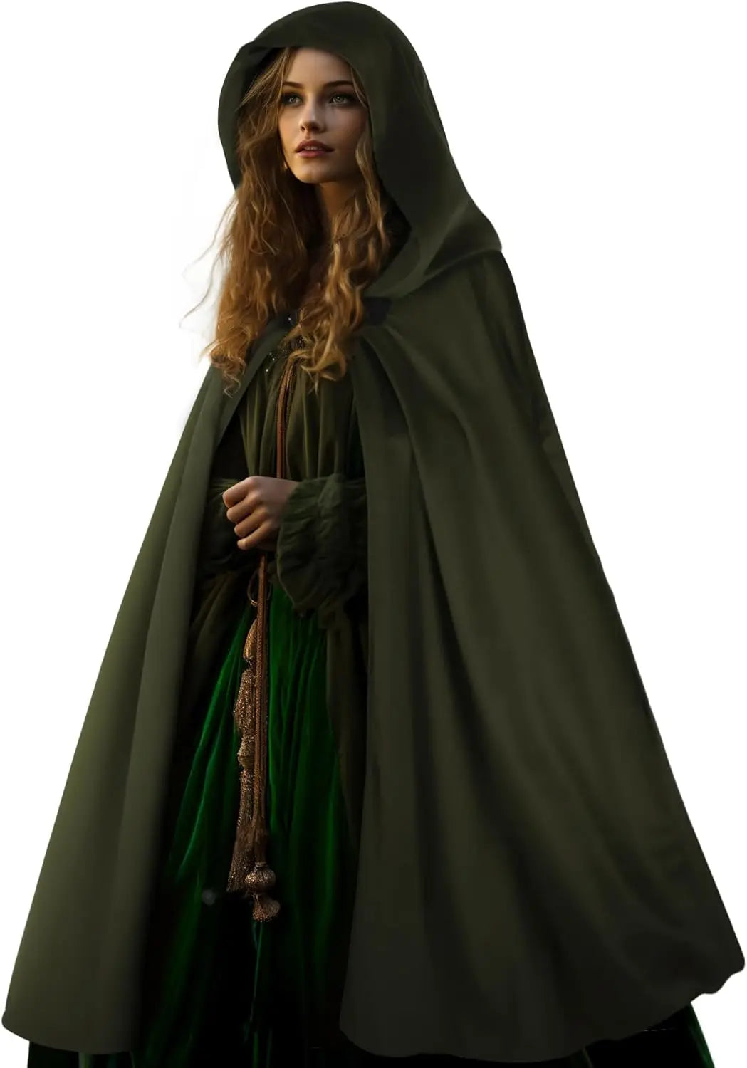 HOMELEX Cape à capuche Halloween Costume médiéval Cosplay Cape courte pour hommes et femmes