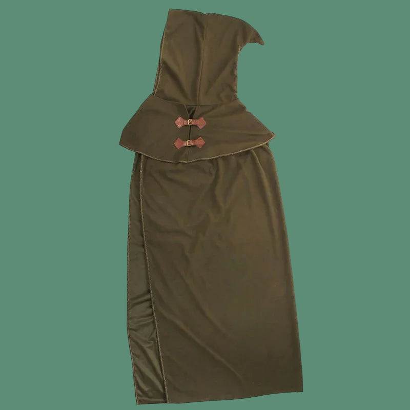 Costume de sorcière à capuche elfe lutin Everak, longue cape rétro, cape poncho, fête d'Halloween, cosplay de carnaval