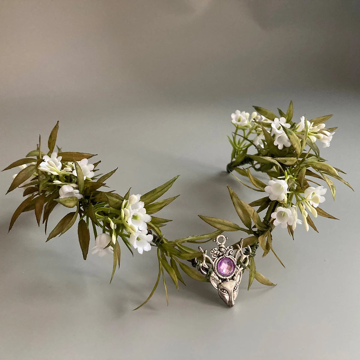 Couronne florale de diadème elfique, couronne de fleurs dégradées, terre de calcul, diadème de mariage, bandeau de demoiselle d'honneur