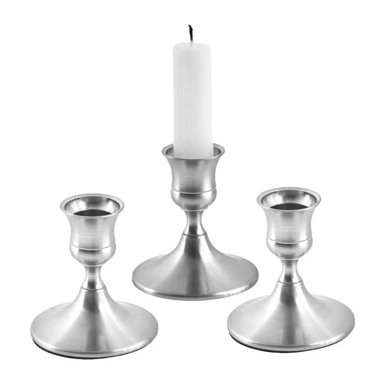 Kit de bougeoirs en laiton doré, 3 pièces, ensemble de bougeoirs décoratifs, support pour fête de mariage et salle à manger