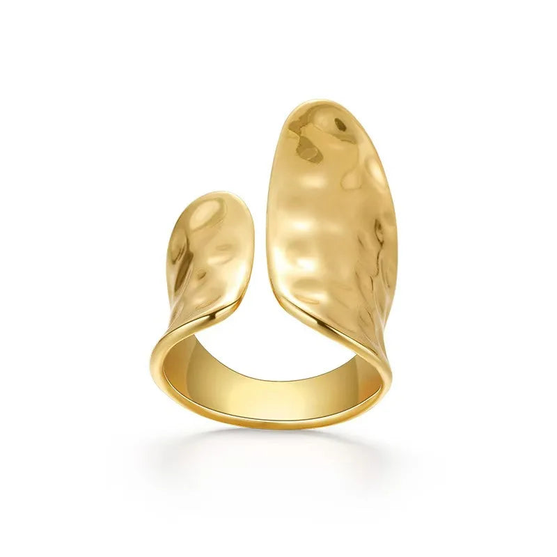 1 bague en or Simple, nouvelle mode rétro Punk géométrie irrégulière, parfaite pour un cadeau de fête d'anniversaire