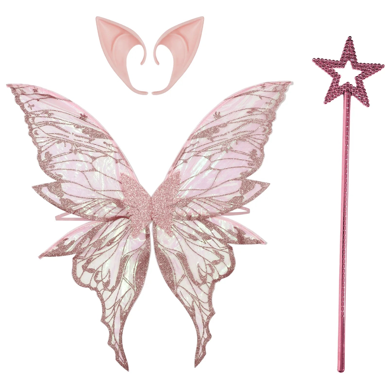 Ailes de papillon fée elfe oreille femme princesse Halloween Cosplay ailes d'elfe fantaisie aile de papillon Cosplay accessoire elfe habiller