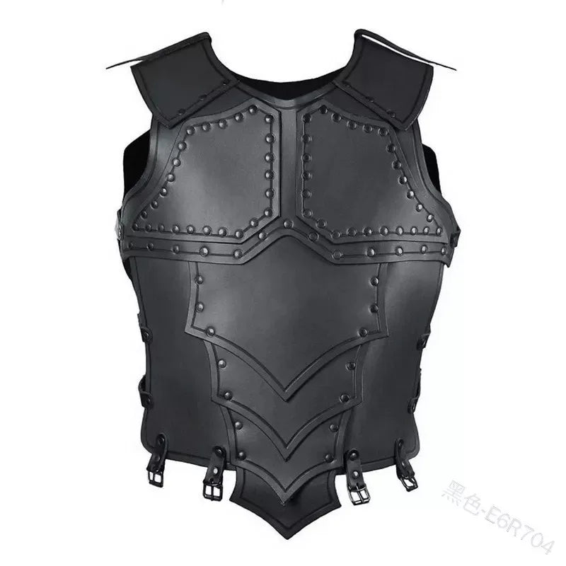Steampunk – armure Viking réglable en Faux cuir, clôture équestre, poitrine et plaque arrière pour Costume de Cosplay d'halloween médiéval