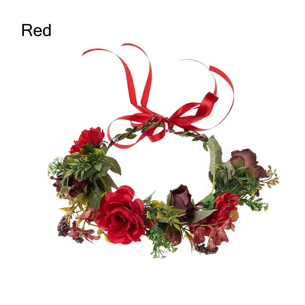 Couronne de fleurs pour femmes et filles, bande de sauna pour cuir chevelu vert, pièce de sauna, festival bohème, couronne de cheveux de mariage, accessoires photo, vêtements de sauna