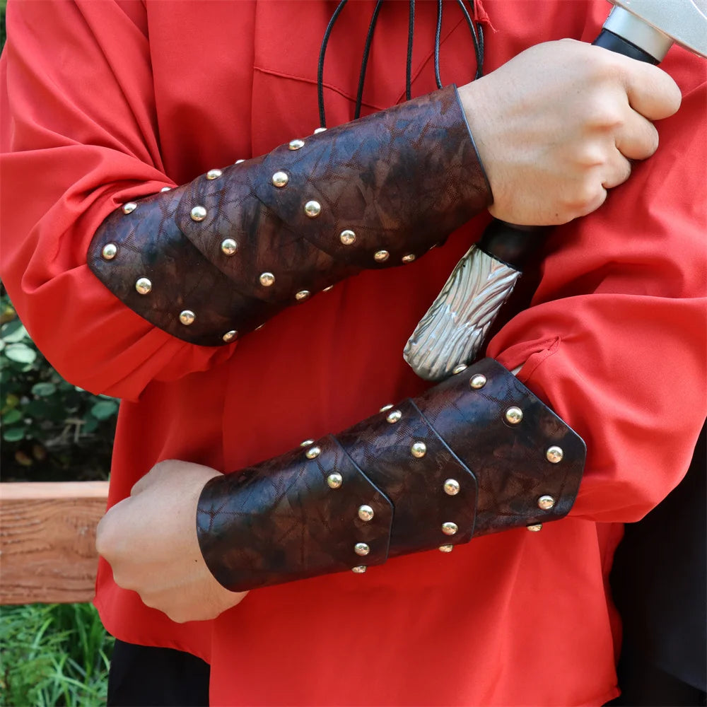 Armure de garde de bras d'elfe médiéval, brassard en cuir à échelle verte, chevalier Viking, accessoires de Costume de Cosplay, manchette de gantelet fantaisie celtique LARP