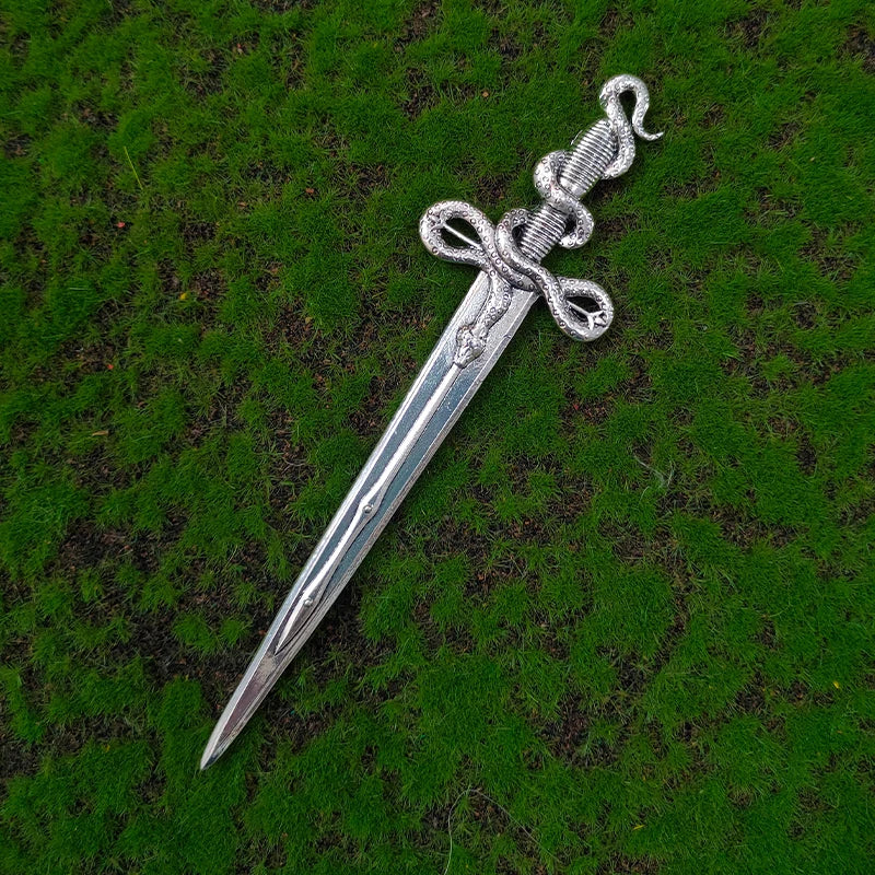 Bâtonnets à cheveux Dragon éthique, hache argentée, épée, accessoires pour cheveux, sorcière, serpent, Triple lune, pentagramme, épingle à cheveux