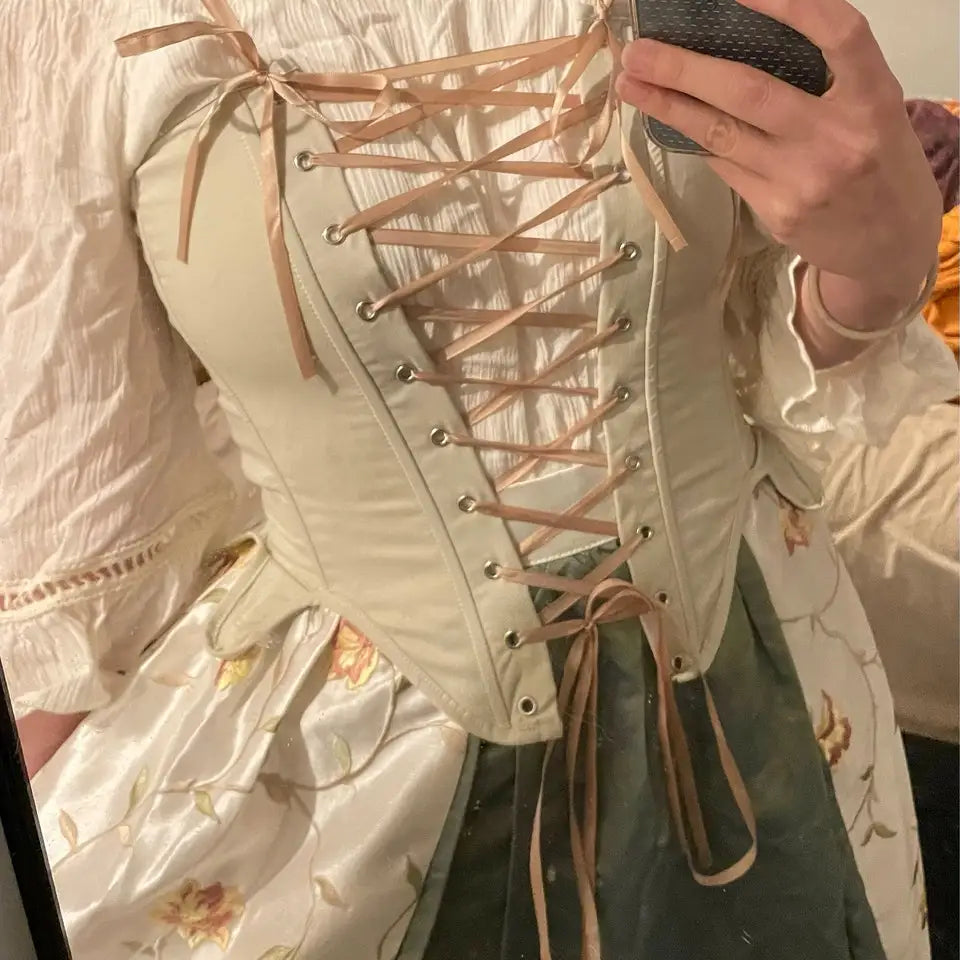 Corset Vintage de la Renaissance médiévale, Bustier court, Camisole à lacets, Ren Faire, noir et blanc, Costume de Festival