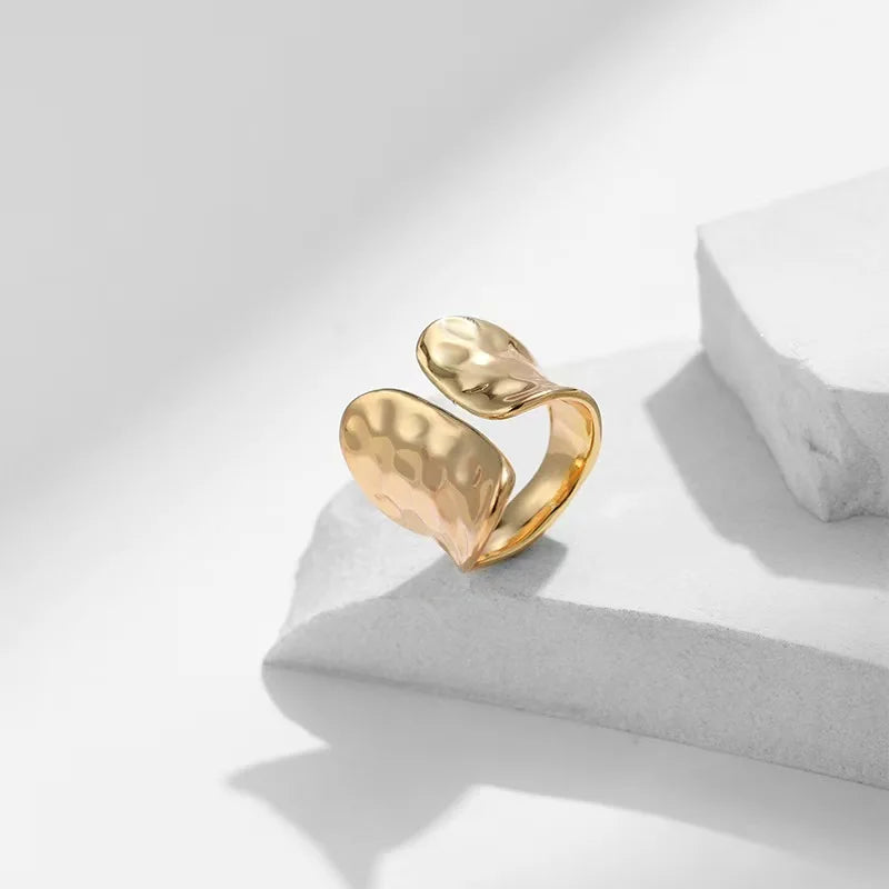 1 bague en or Simple, nouvelle mode rétro Punk géométrie irrégulière, parfaite pour un cadeau de fête d'anniversaire