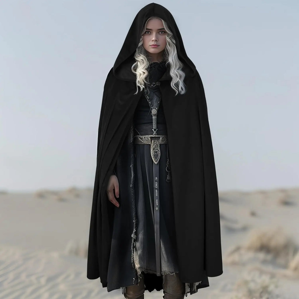 HOMELEX Cape à capuche Halloween Costume médiéval Cosplay Cape courte pour hommes et femmes