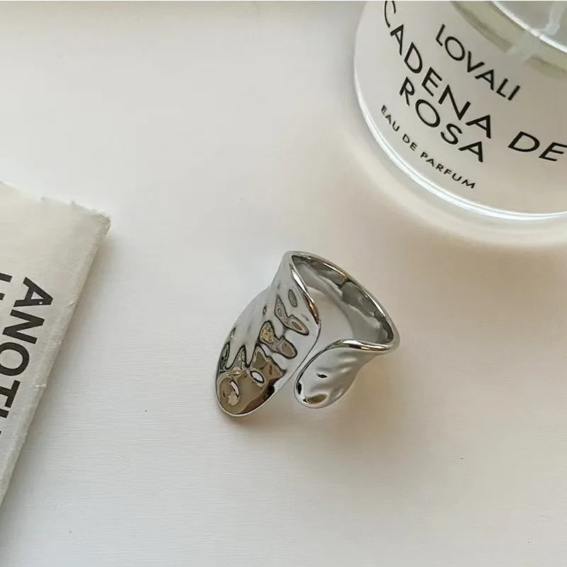 1 bague en or Simple, nouvelle mode rétro Punk géométrie irrégulière, parfaite pour un cadeau de fête d'anniversaire