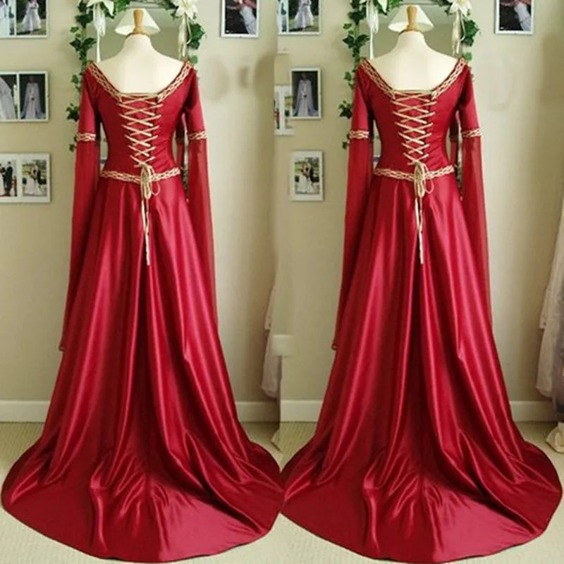 Robe de princesse victorienne pour femme, costume de palais vintage, robe punk médiévale, cosplay d'Halloween, déguisement de fête de carnaval