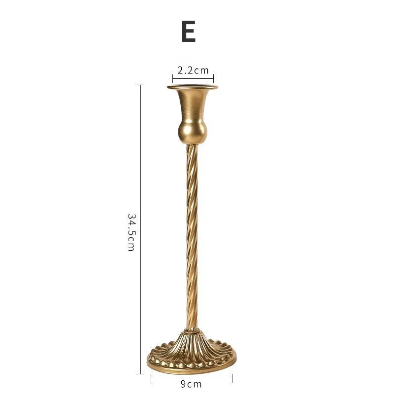 Kit de bougeoirs en laiton doré, 3 pièces, ensemble de bougeoirs décoratifs, support pour fête de mariage et salle à manger
