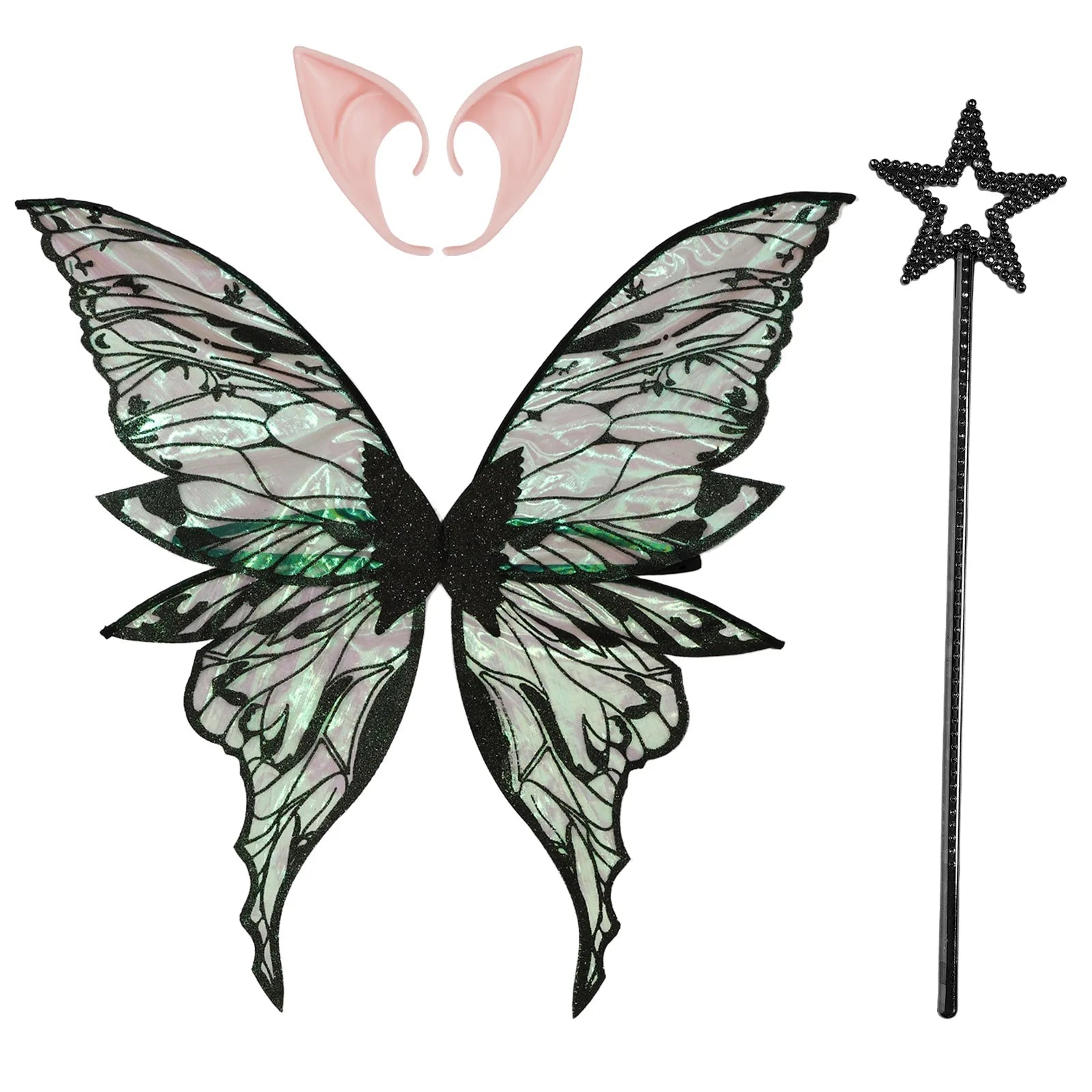 Ailes de papillon fée elfe oreille femme princesse Halloween Cosplay ailes d'elfe fantaisie aile de papillon Cosplay accessoire elfe habiller