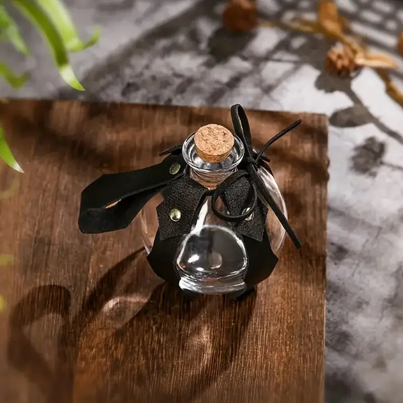 Bouteille de Potion magique de sorcière Renaissance, support en verre avec bouchon en liège et bouteille en verre pour Halloween Cosplay LARP
