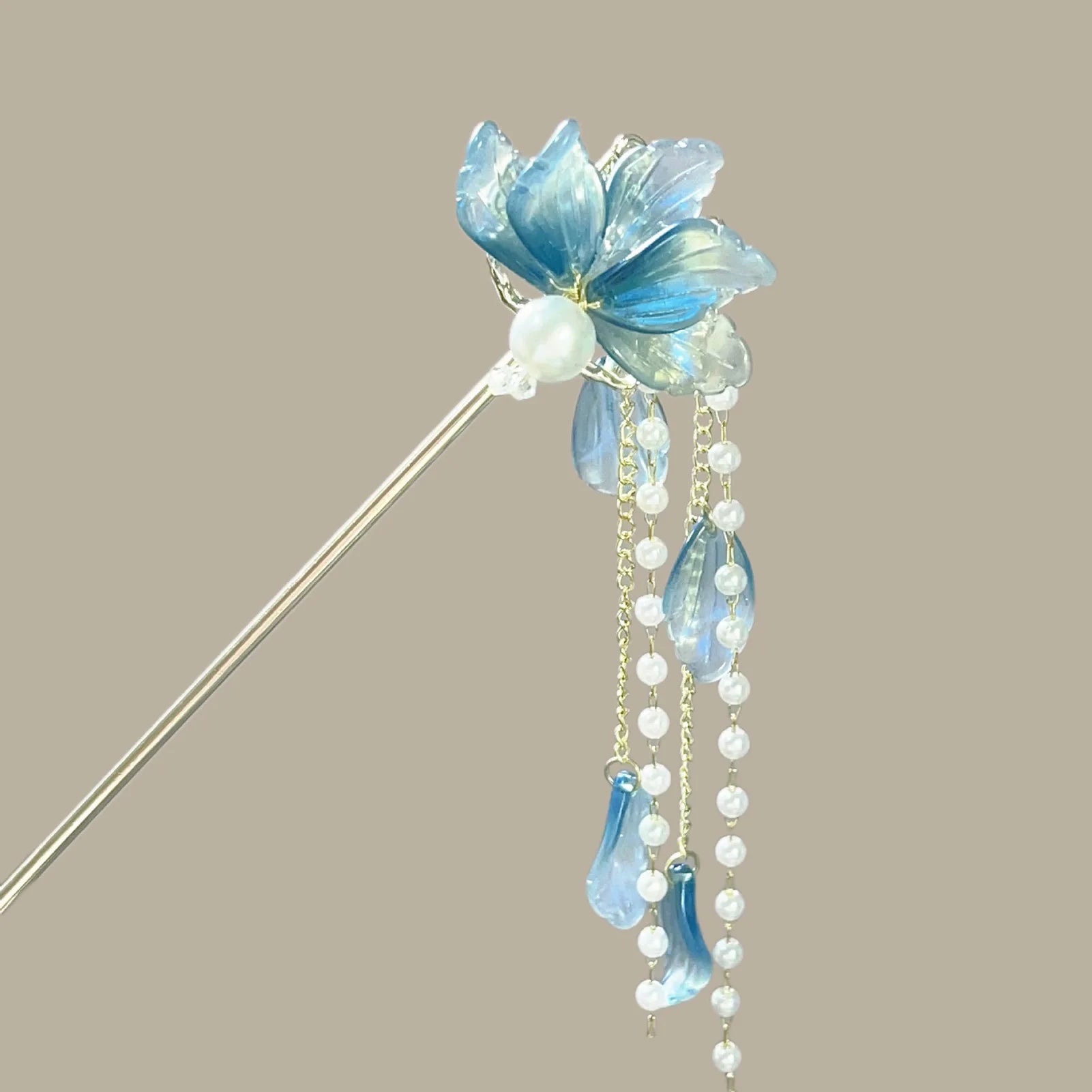 Épingle à cheveux à franges en métal pour femmes, anciers de cheveux moderne, fleur d'encre, pompon, fourcommuniste, perles noires, fermoir à cheveux, nouveaux bijoux de cheveux chinois Hanfu