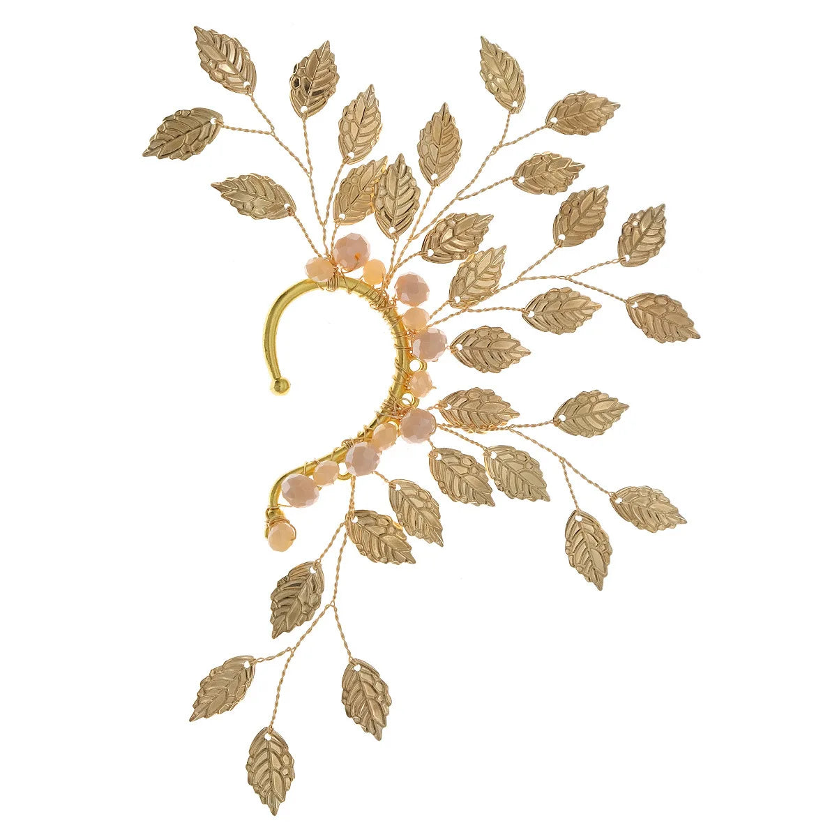 Boucles d'oreilles en alliage de feuilles et de fleurs, Non perforées, douces et brillantes pour femmes, manchette d'oreille exagérée, bijoux cadeau de fête d'anniversaire
