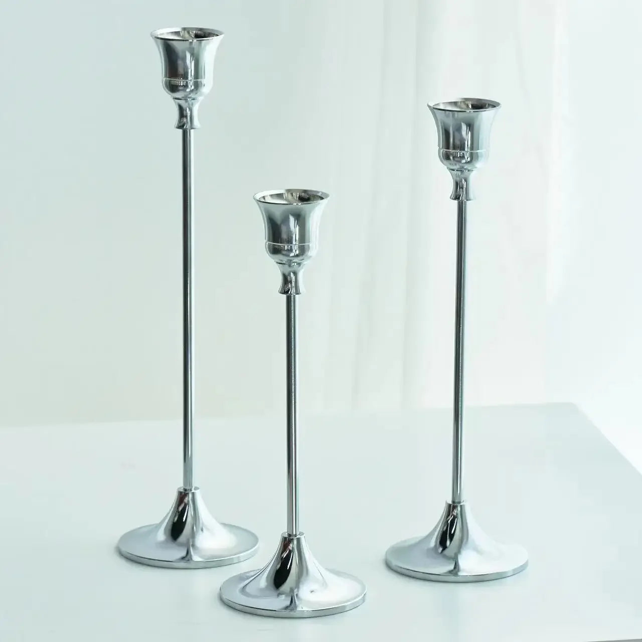 Kit de bougeoirs en laiton doré, 3 pièces, ensemble de bougeoirs décoratifs, support pour fête de mariage et salle à manger