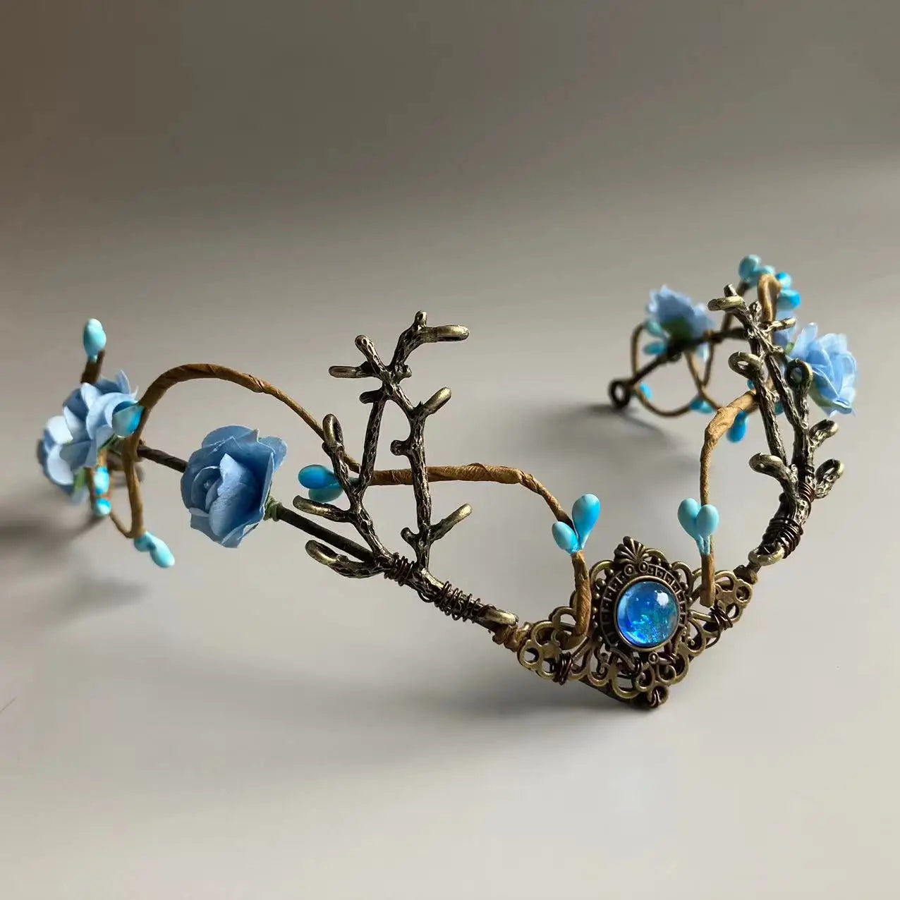 Couronne de souffle elfique, calcul de terre, blush, fleur dégradée, elfe, diadème, pièce de sauna, bébé