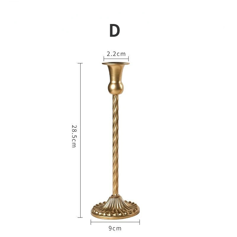 Kit de bougeoirs en laiton doré, 3 pièces, ensemble de bougeoirs décoratifs, support pour fête de mariage et salle à manger