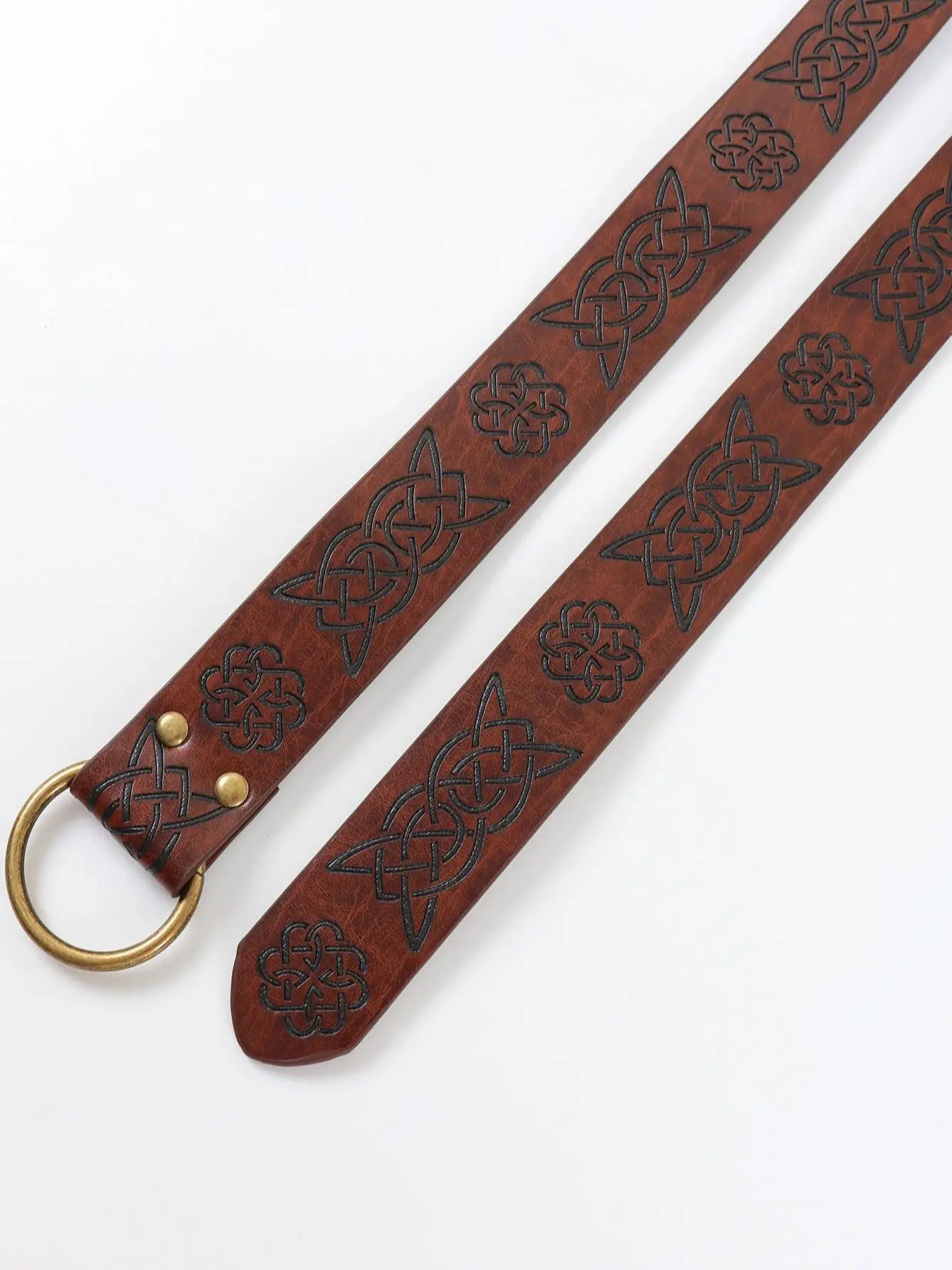 Ceinture celtique Viking Renaissance pour hommes, ceinture médiévale en cuir, guerrier d'aventure, accessoires de Costume de Cosplay en relief